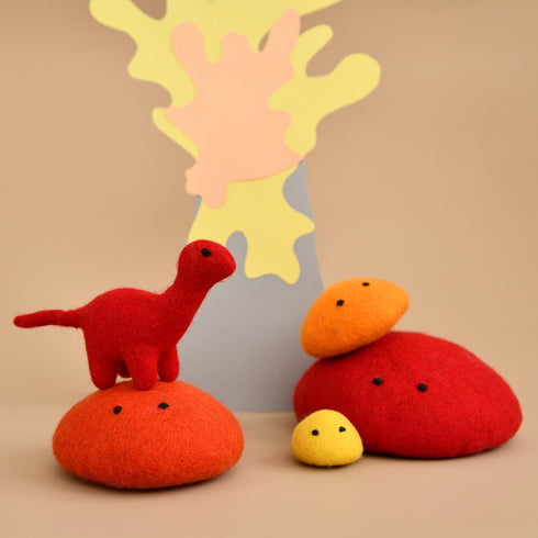 DASHDU - Distinguished Dino - Mini Red Felt Dinosaur